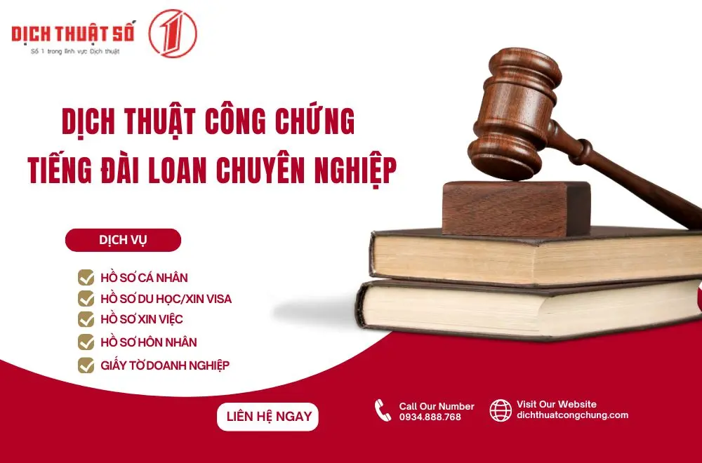 Dịch thuật công chứng tiếng Đài Loan