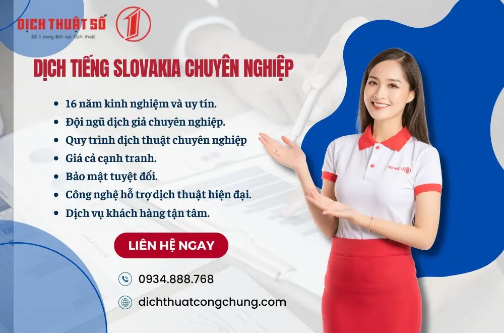 dịch thuật tiếng Slovakia chuyên nghiệp