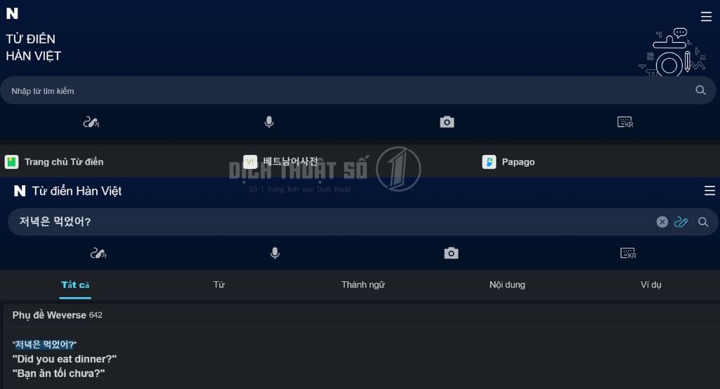 Phần mềm dịch tiếng Hàn sang tiếng Việt NAVER Papago