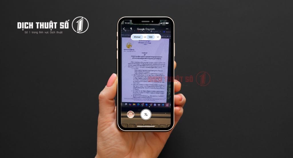 Google Dịch tiếng Campuchia sang tiếng Việt bằng hình ảnh