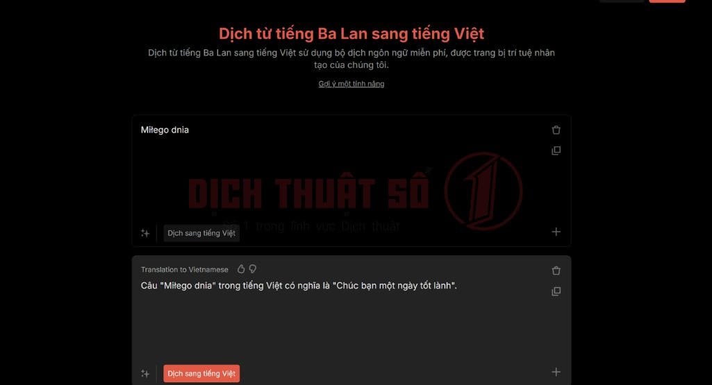 Dịch từ tiếng Ba Lan sang tiếng Việt trên Wordcount 