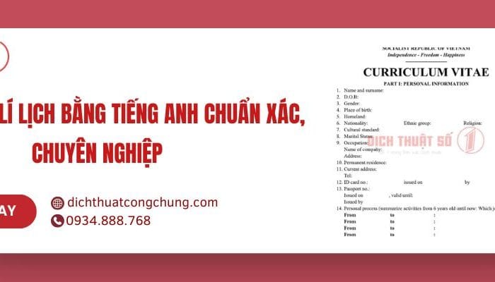 Dịch sơ yếu lý lịch bằng tiếng Anh: Hướng dẫn chi tiết và chuẩn xác nhất
