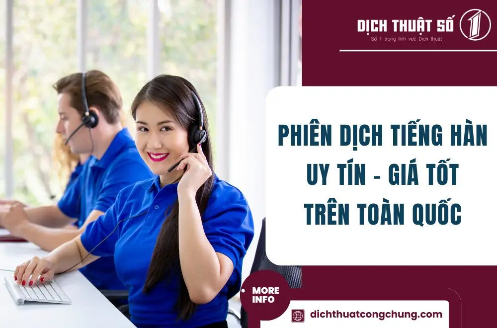 Dịch vụ cho thuê phiên dịch tiếng Hàn uy tín trên toàn quốc