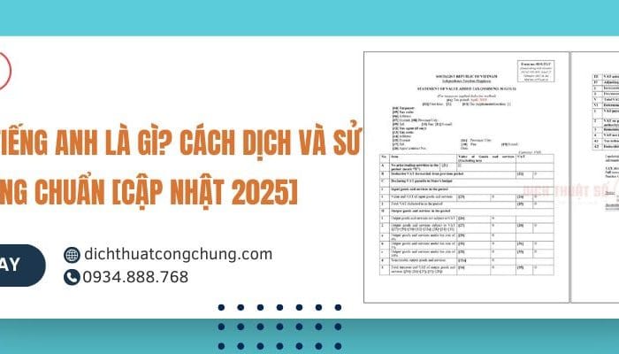Tờ khai thuế tiếng Anh là gì? Cách dịch và sử dụng đúng chuẩn [Cập nhật 2025]