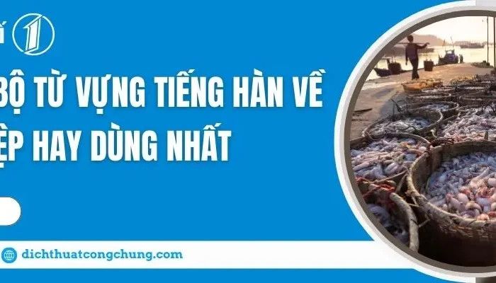 từ vựng tiếng hàn về ngư nghiệp