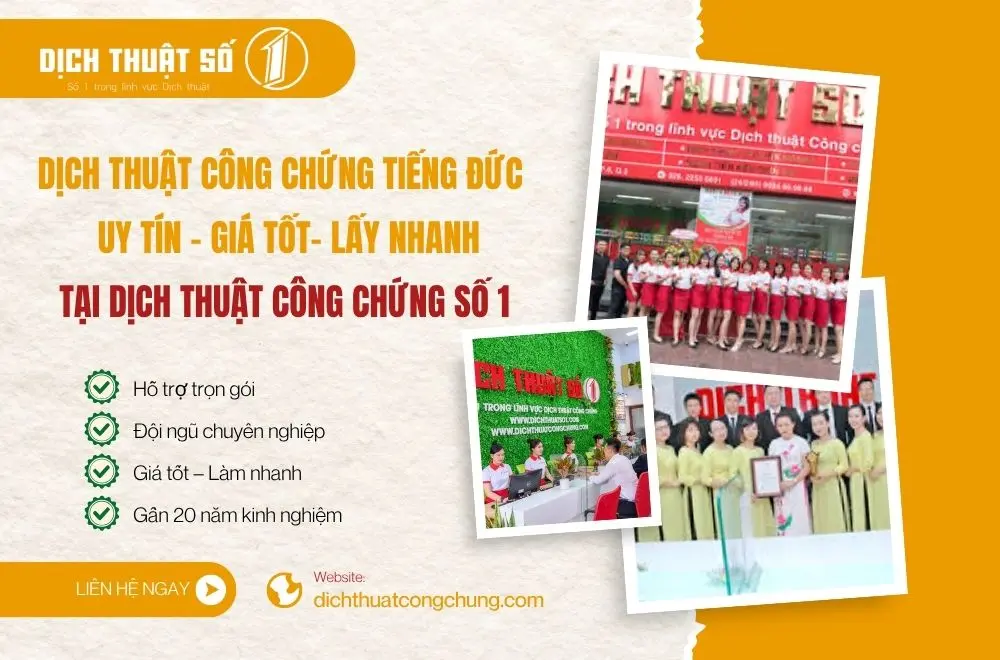 Dịch thuật và công chứng tiếng Đức nhiều chuyên ngành