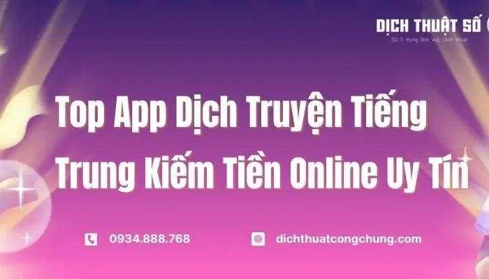 Top App Dịch Truyện Tiếng Trung Kiếm Tiền Online Uy Tín