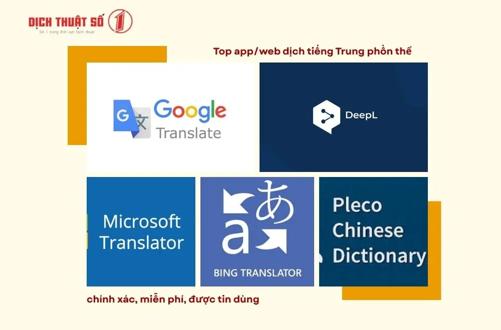 Top app/website dịch tiếng Trung phồn thể sang tiếng Anh chuẩn xác