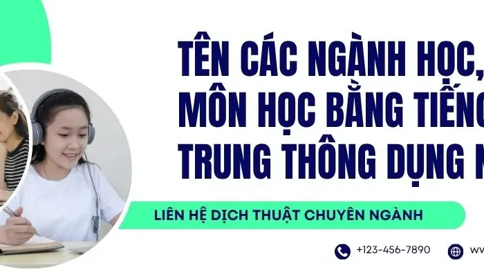 100+ Từ Vựng Tiếng Trung Về Các Ngành Học, Môn Học