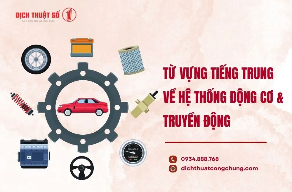 Từ vựng tiếng Trung về hệ thống động cơ & truyền động