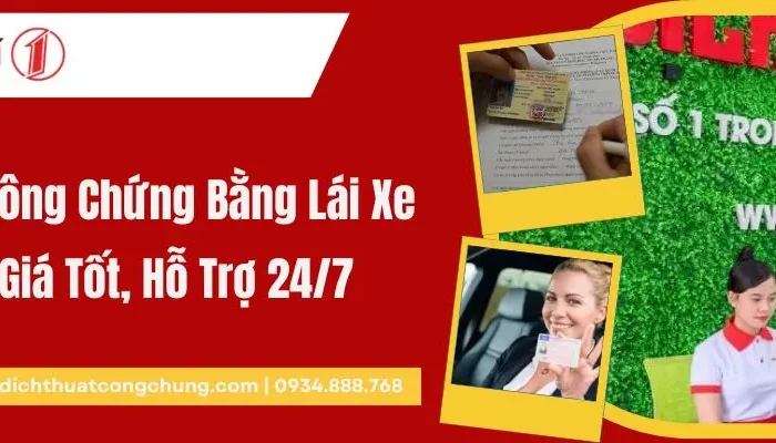 Dịch Thuật Công Chứng Bằng Lái Xe Cấp Tốc, Giá Tốt, Hỗ Trợ 24/7