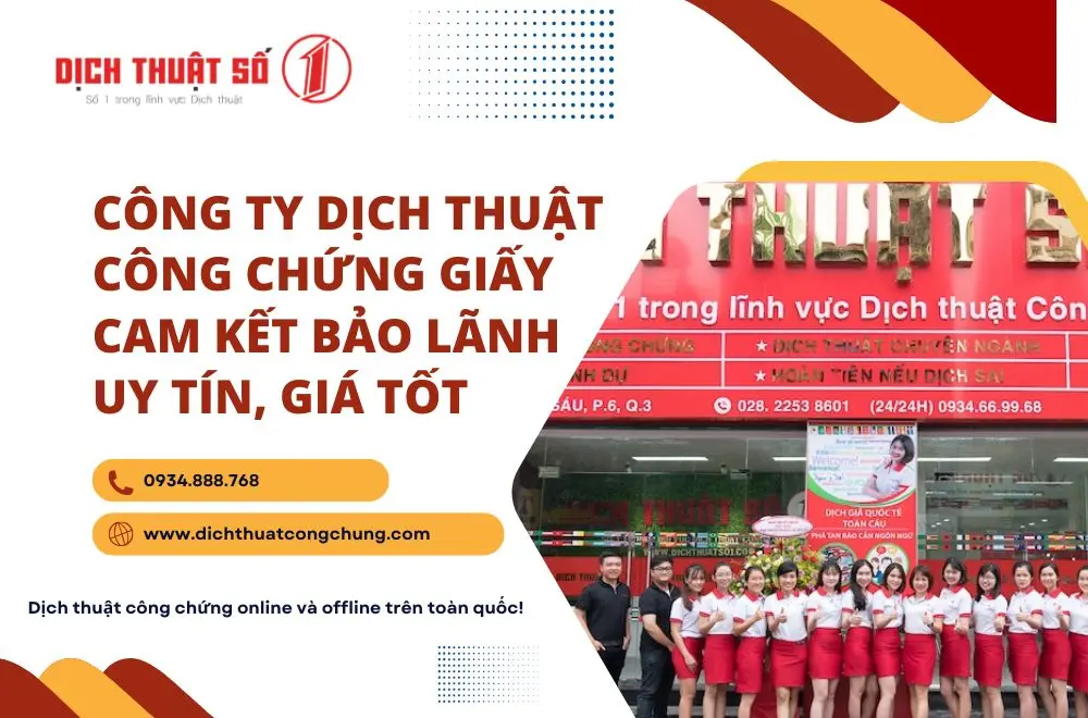 Đơn vị dịch thuật công chứng giấy cam kết bảo lãnh uy tín
