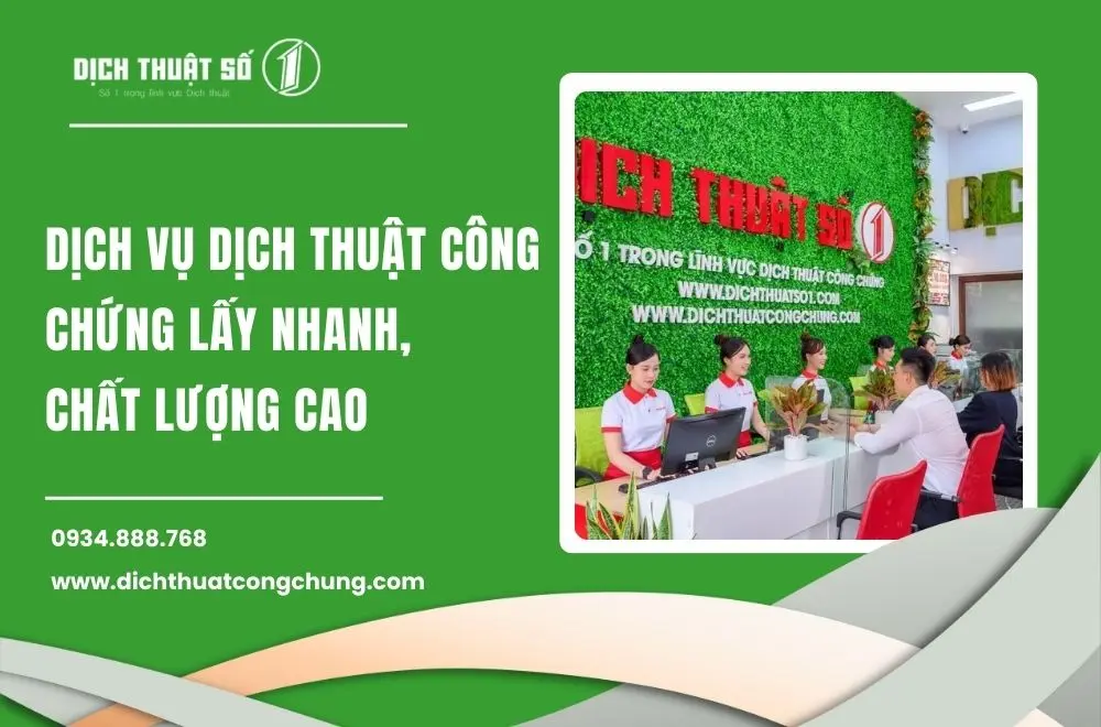 Dịch vụ dịch thuật công chứng tiếng Trung chất lượng cao của chúng tôi