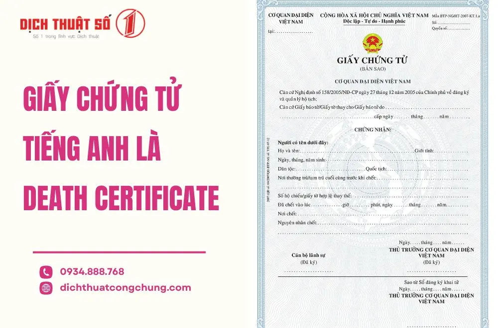 Dịch thuật công chứng giấy chứng tử là gì?