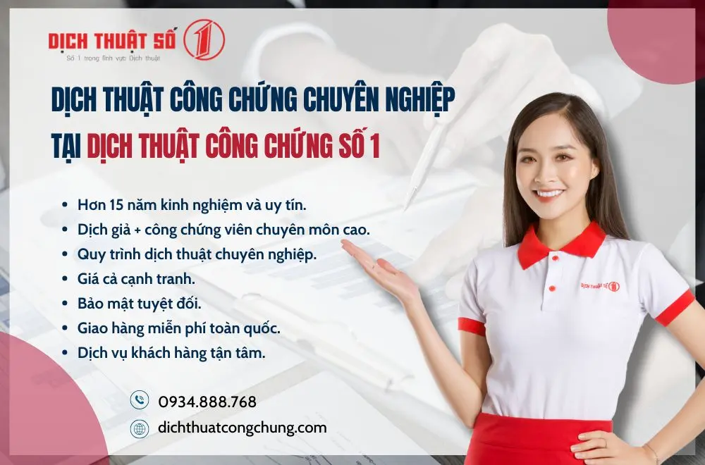 Lợi ích khi chọn dịch vụ tại Dịch Thuật Công Chứng Số 1