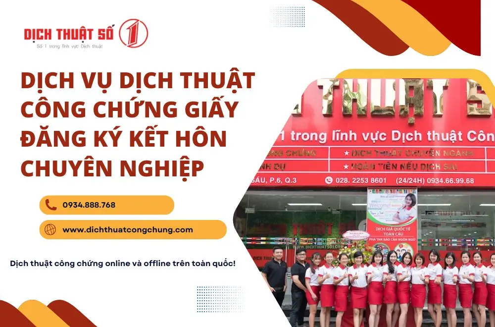 Dịch vụ dịch thuật công chứng giấy kết hôn sang 50+ ngôn ngữ