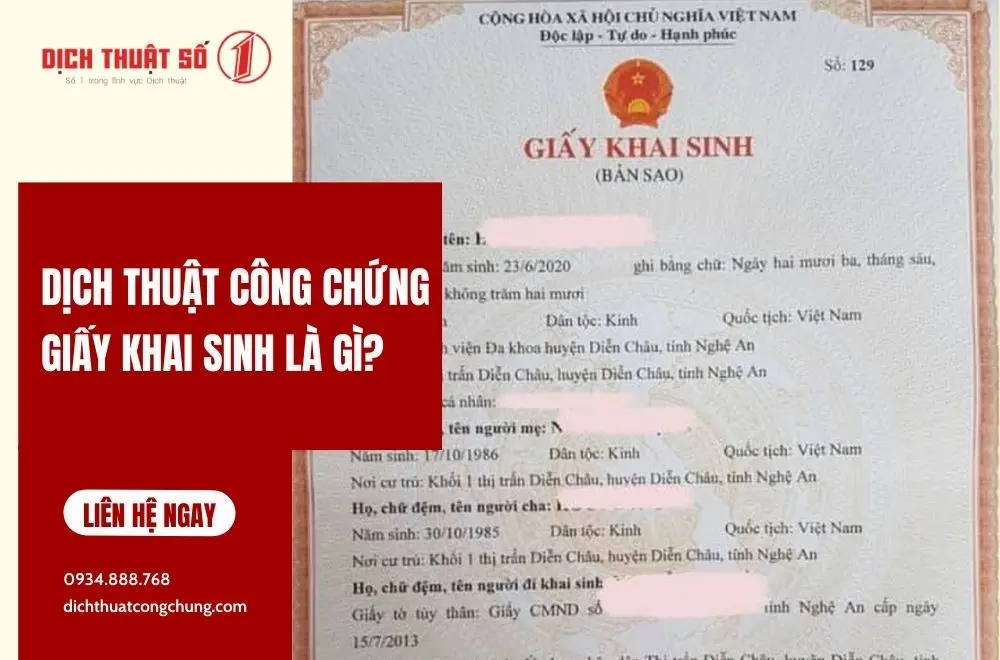 Dịch thuật công chứng giấy khai sinh là gì?