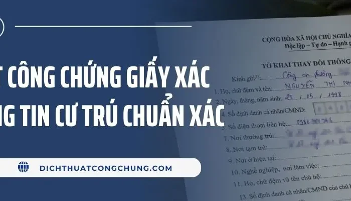 Mẫu Dịch Thuật Công Chứng Giấy Xác Nhận Thông Tin Cư Trú 2025