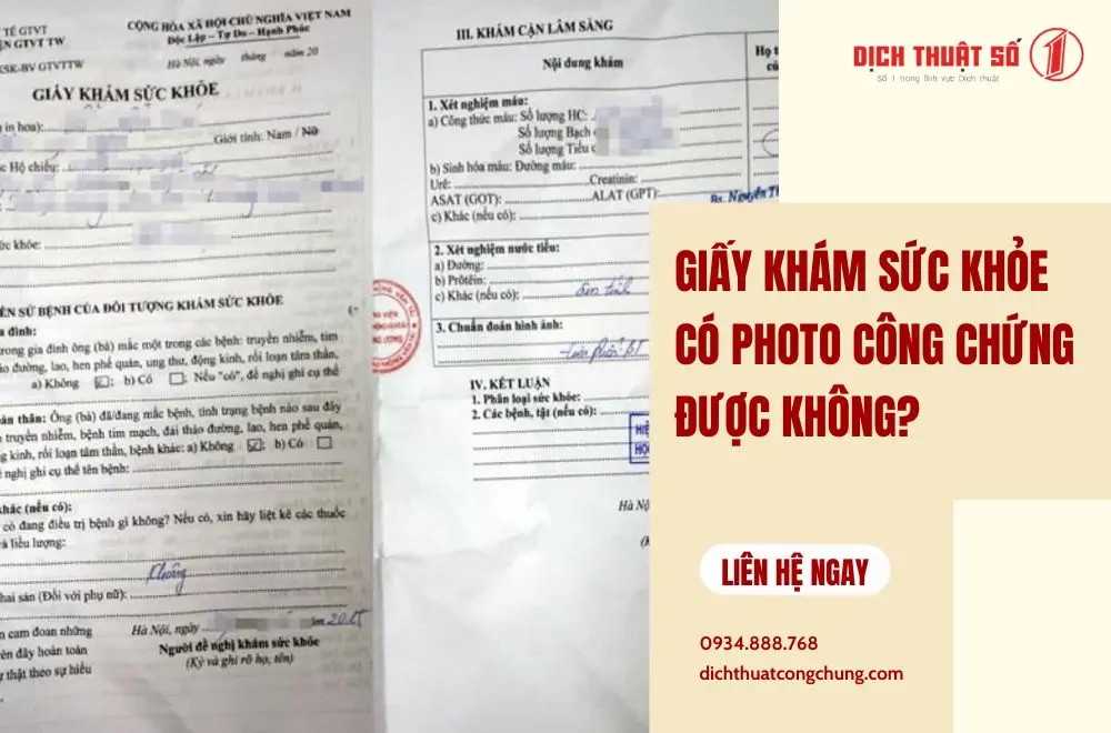 Giấy khám sức khỏe có photo công chứng được không?