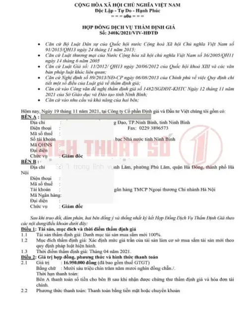 Tài liệu thẩm định giá nào cần dịch thuật công chứng?