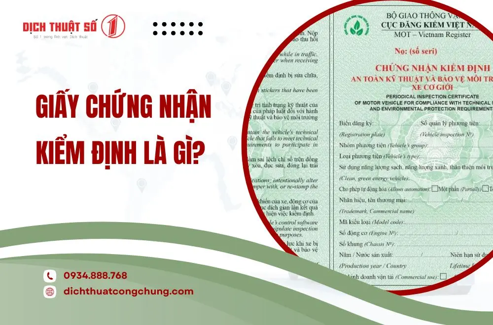 Giấy chứng nhận kiểm định là gì?