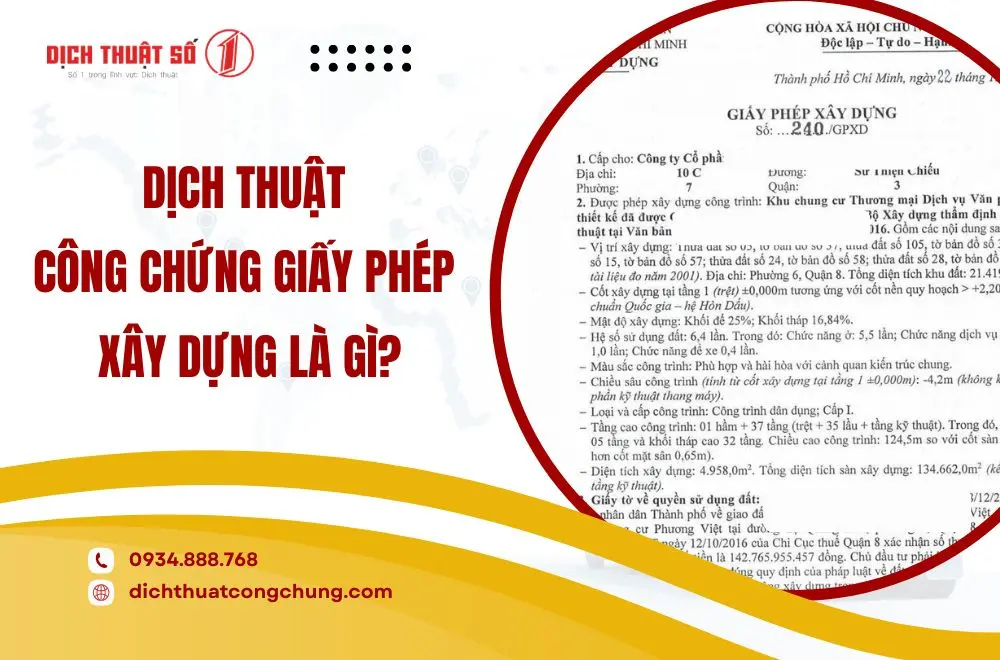 Dịch thuật công chứng giấy phép xây dựng là gì?