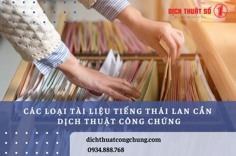 Các loại tài liệu tiếng Thái cần dịch thuật công chứng