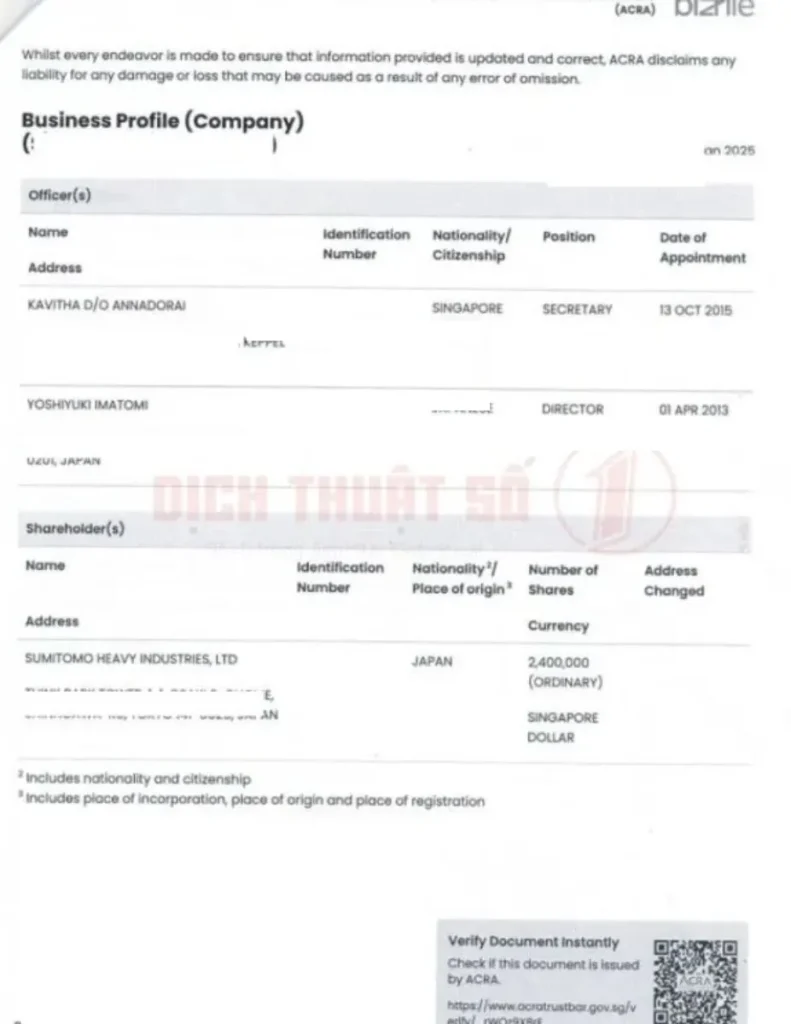 Dịch thuật hồ sơ doanh nghiệp có cần công chứng không?