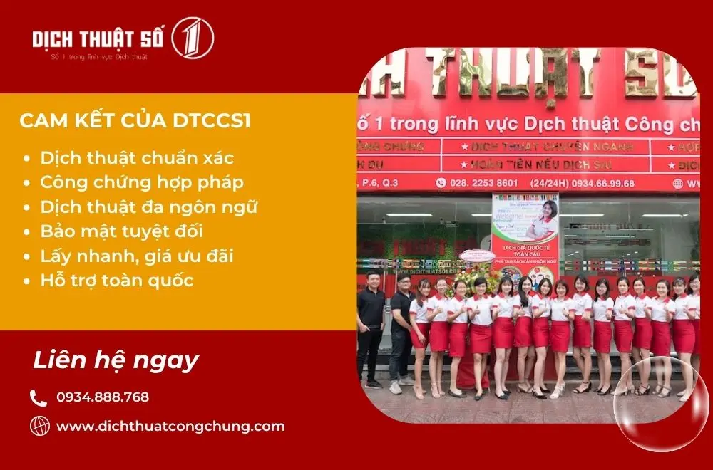Công ty Dịch Thuật Công Chứng Số 1 chuyên nghiệp tại Quận 11