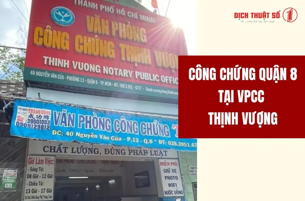 Văn phòng công chứng Thịnh Vượng Quận 8