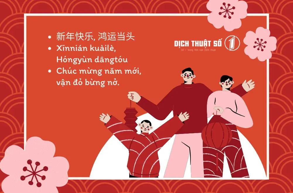 Những câu chúc Tết bằng tiếng Trung 4 chữ ngắn gọn