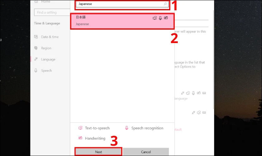 Bước 4 cách cài bàn phím tiếng Nhật trên máy tính Windows
