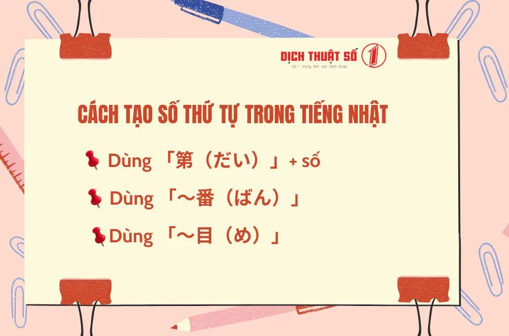 Cách tạo số thứ tự trong tiếng Nhật